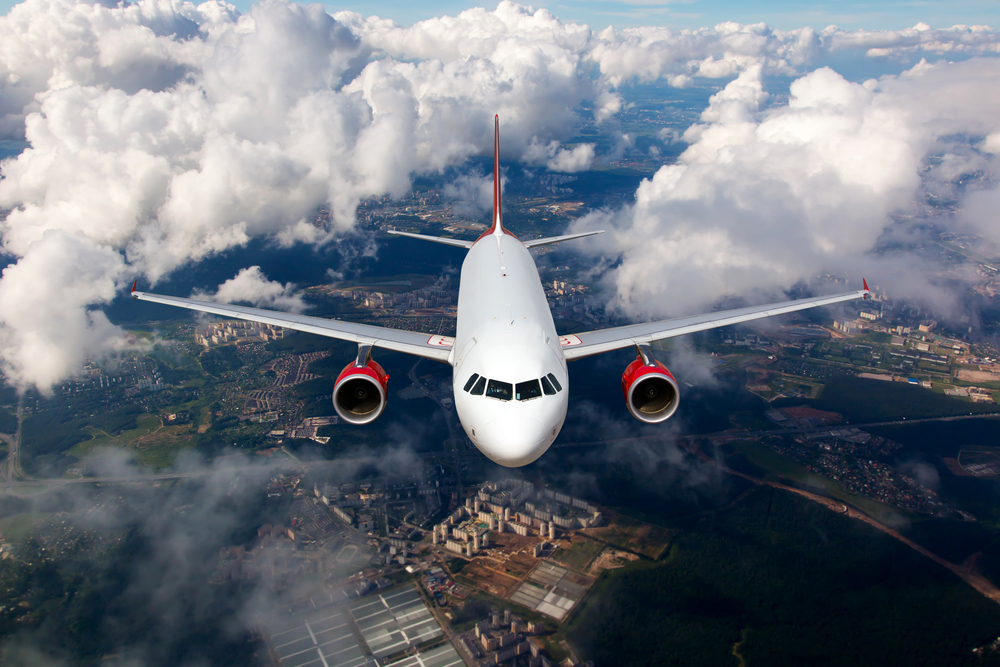 Airliner in flight